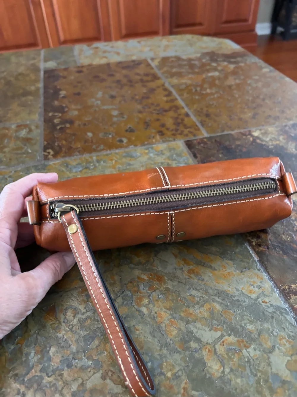 Patricia Nash Leather Oblong Wristlet